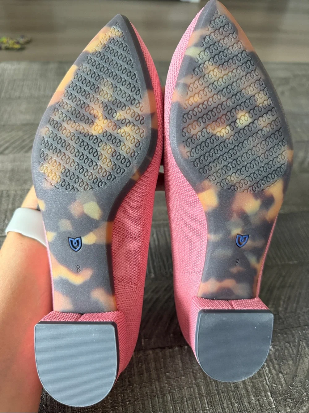 ROTHY’S High Point block heel pumps in Tulip Pink